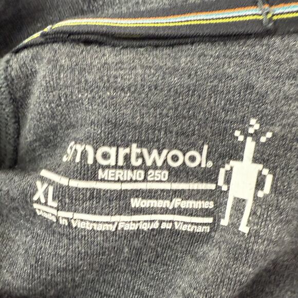 Smartwool Pullover Womens XL Gray Merino 250 Quarter Zip Base Layer Long Sleeve - Picture 4 of 9
